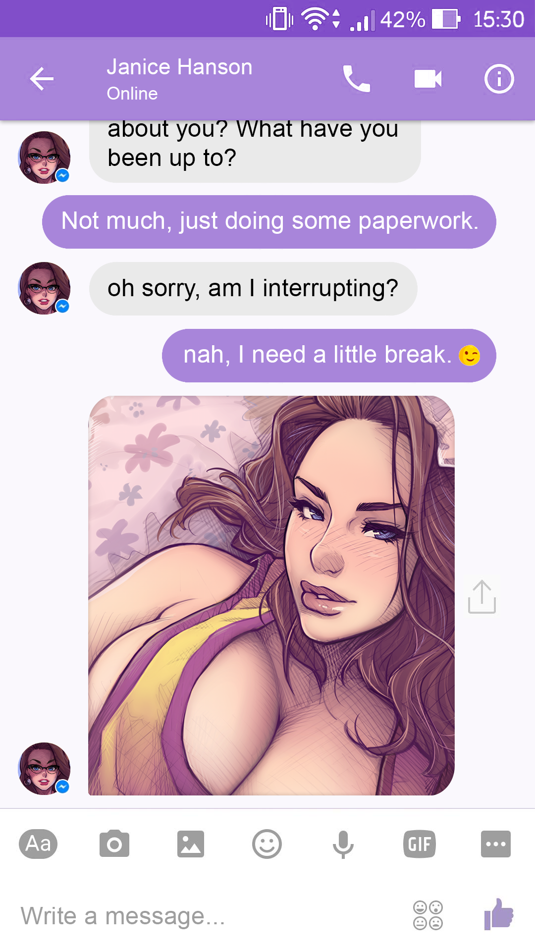 A Chat with Janice porn comics Oral sex, Big Tits, cunnilingus, Sex Toys