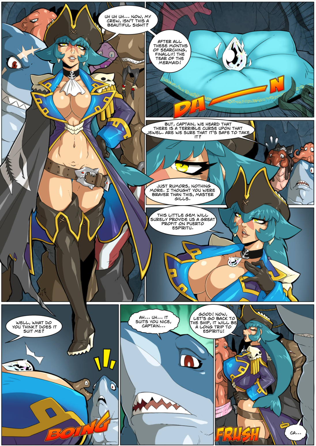 Captain Barracuda and the Tear of the Mermaid porn comics Oral sex, Anal Sex, Big Tits, Blowjob, Creampie, Cum Shots, Cum Swallow, Double Penetration, Gangbang, Group Sex, Straight, Titfuck