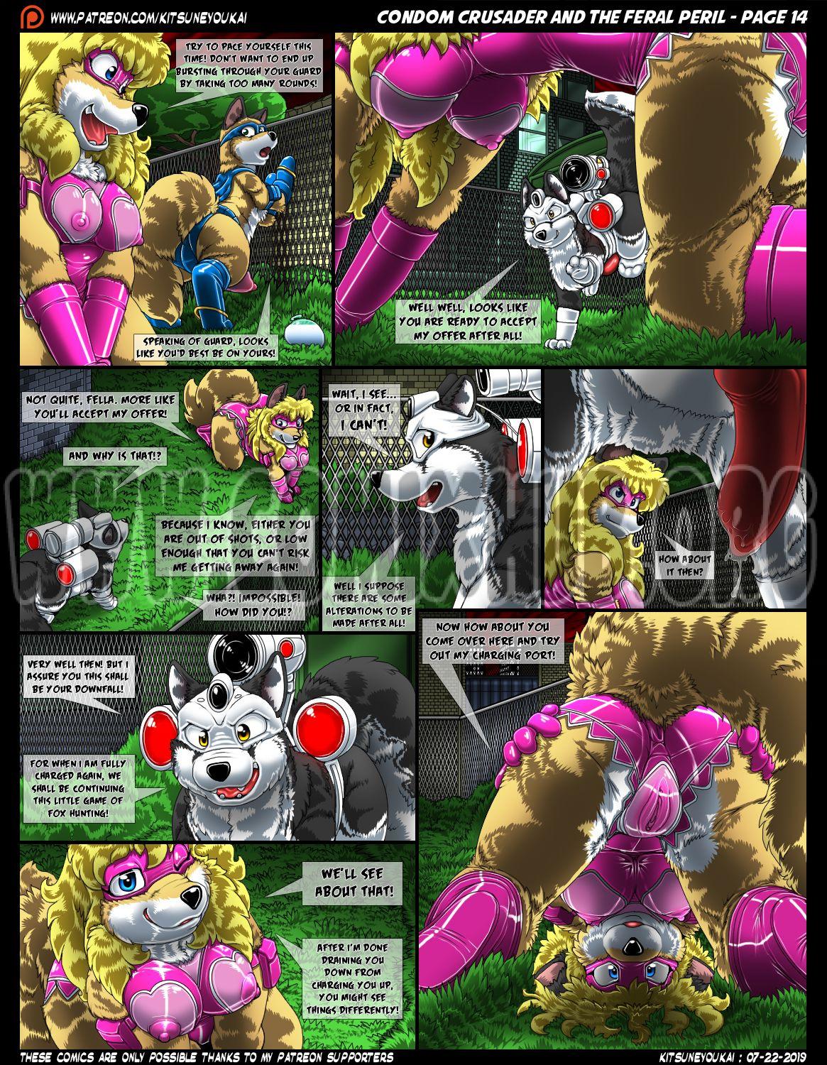 Condom Crusader and the Feral Peril porn comics Straight, Furry, Latex, X-Ray