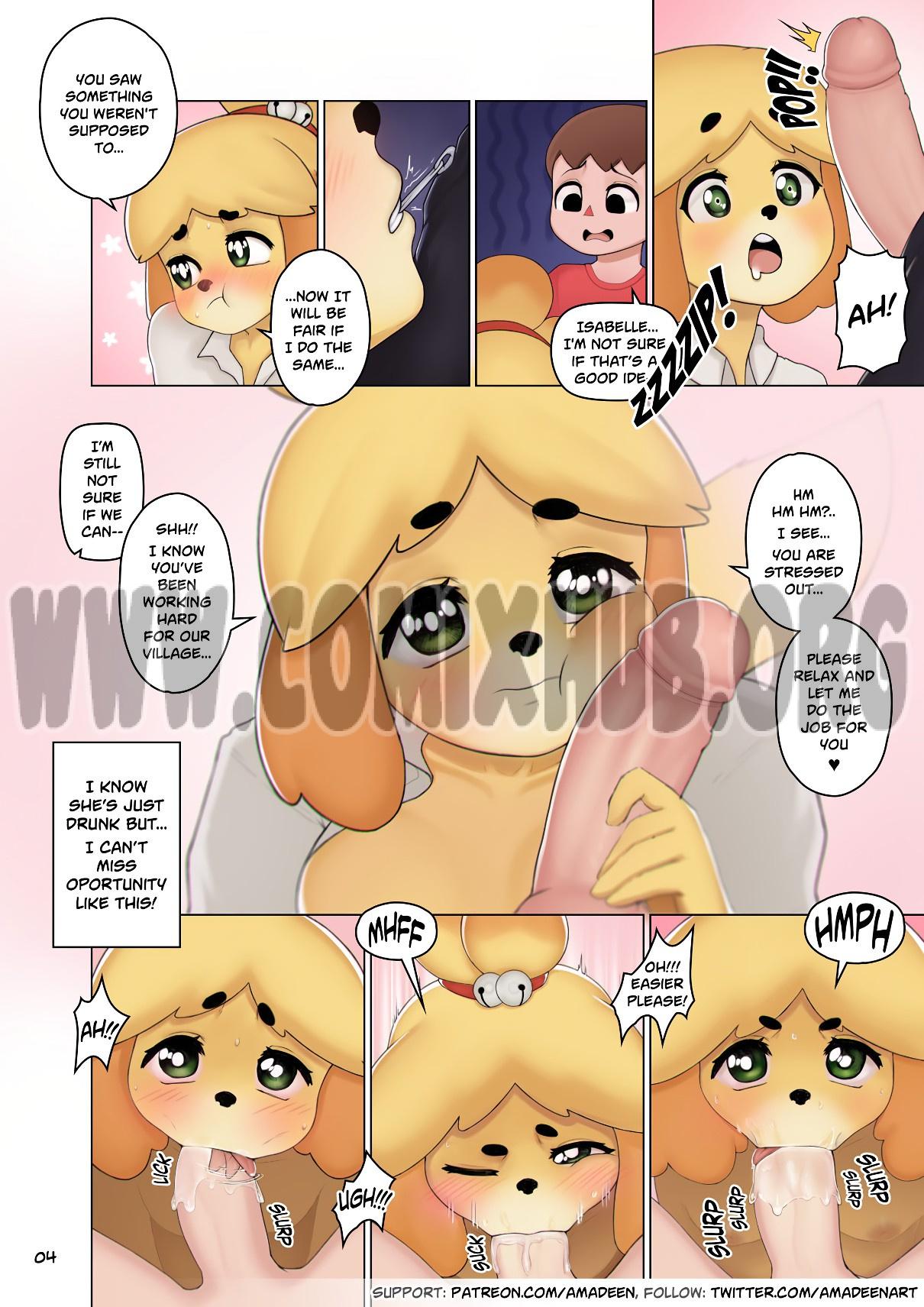 Isabelle's Lunch Incident sex cartoon comics Blowjob, Deepthroat, Furry, Oral sex