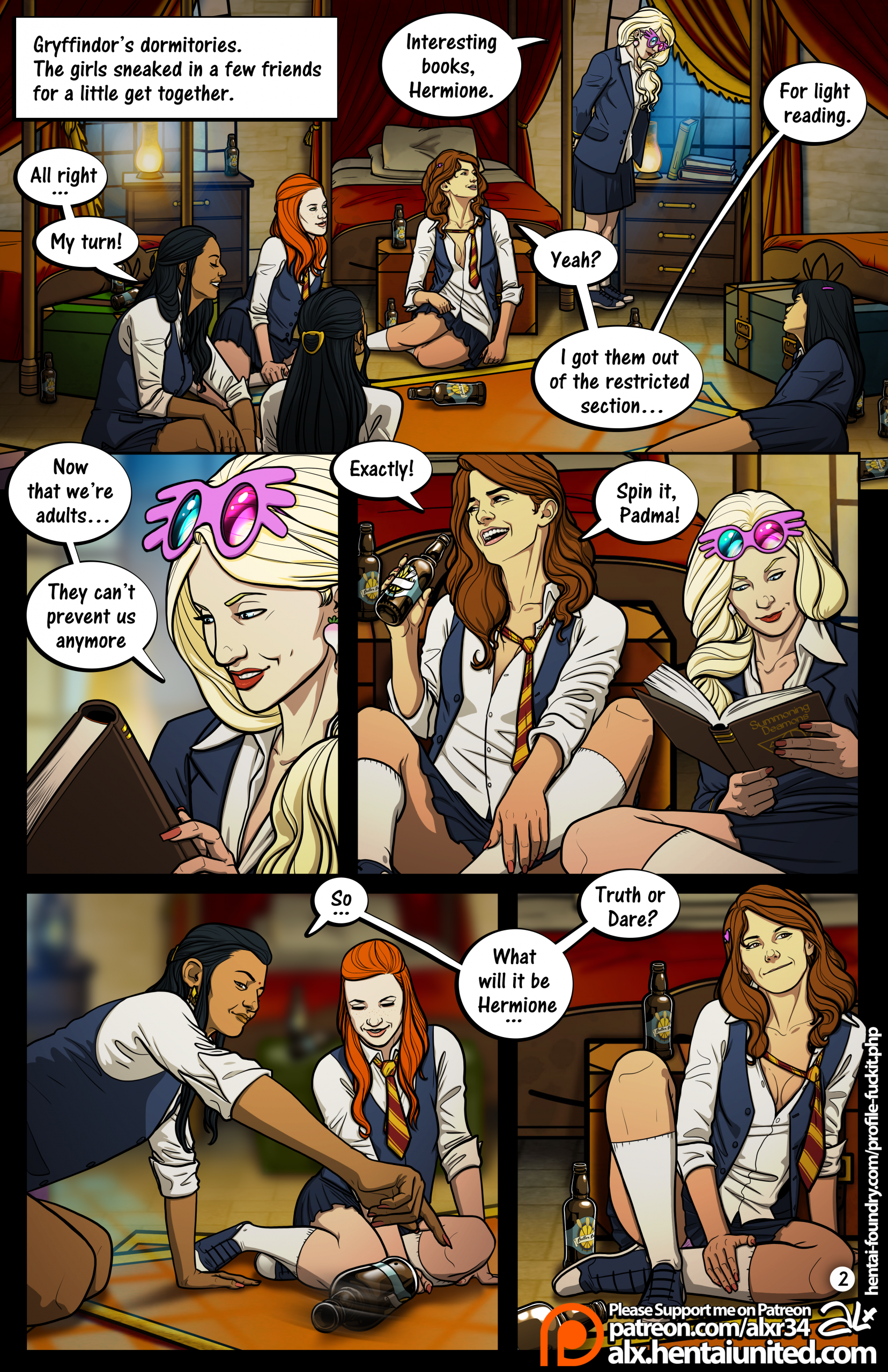 Meanwhile in Hogwarts: Truth or Dare porn comics Oral sex, Anal Sex, Blowjob, cunnilingus, Domination, fingering, Group Sex, Lesbians, Masturbation, Sex and Magic, Straight, Tentacles