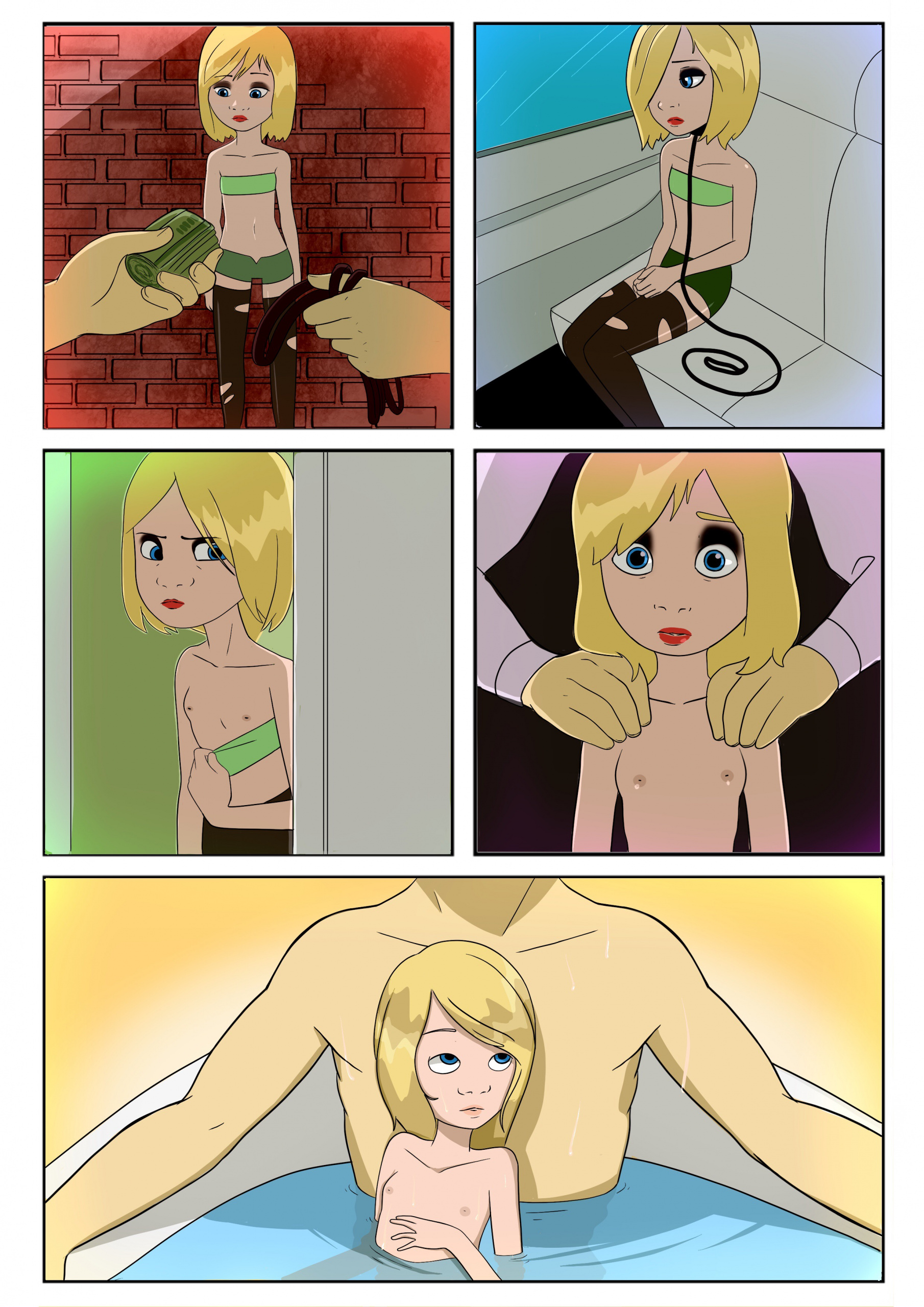Runaway Riley Remade porn comics Oral sex, Blowjob, cunnilingus, Lolicon, Prostitution, Stockings