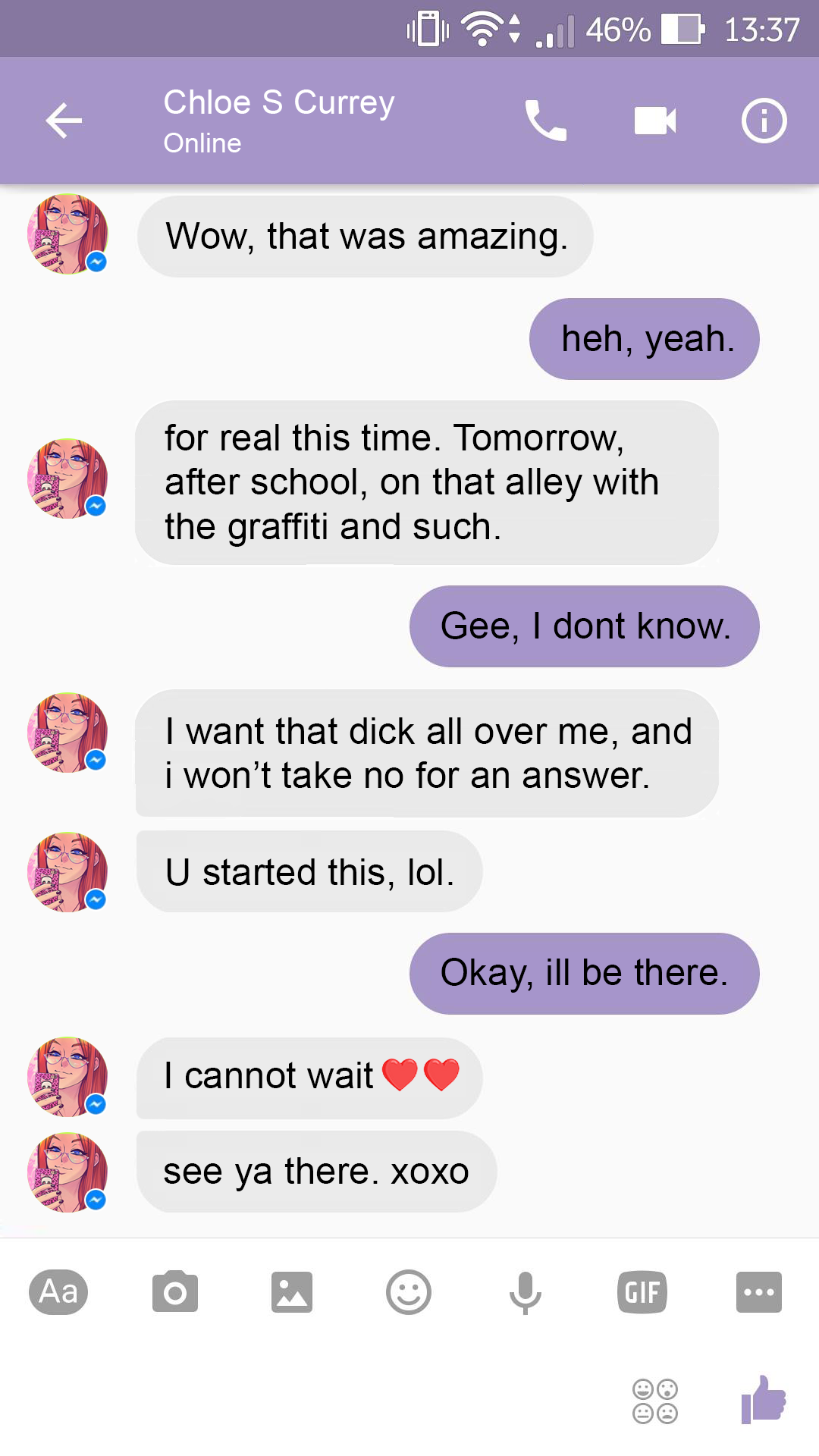 Sexting Chloé porn comics Oral sex