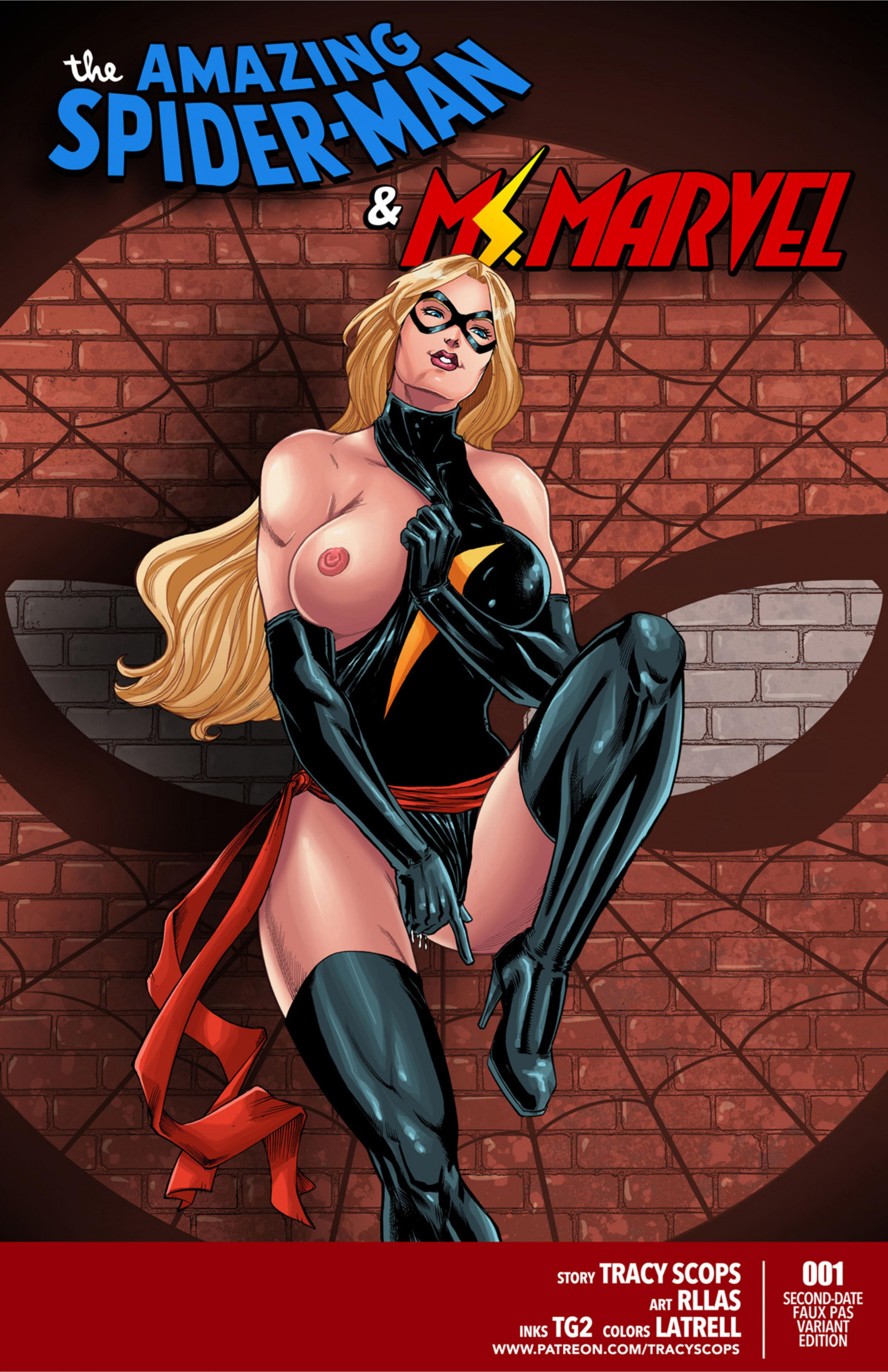 The Amazing Spiderman & Ms. Marvel porn comics Oral sex, Stockings