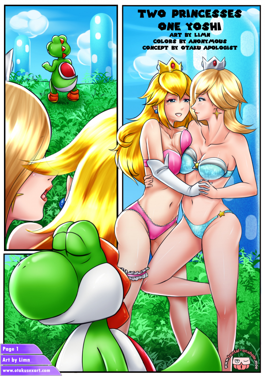 Two Princesses One Yoshi porn comics Big Tits, Group Sex, Lesbians, Oral sex