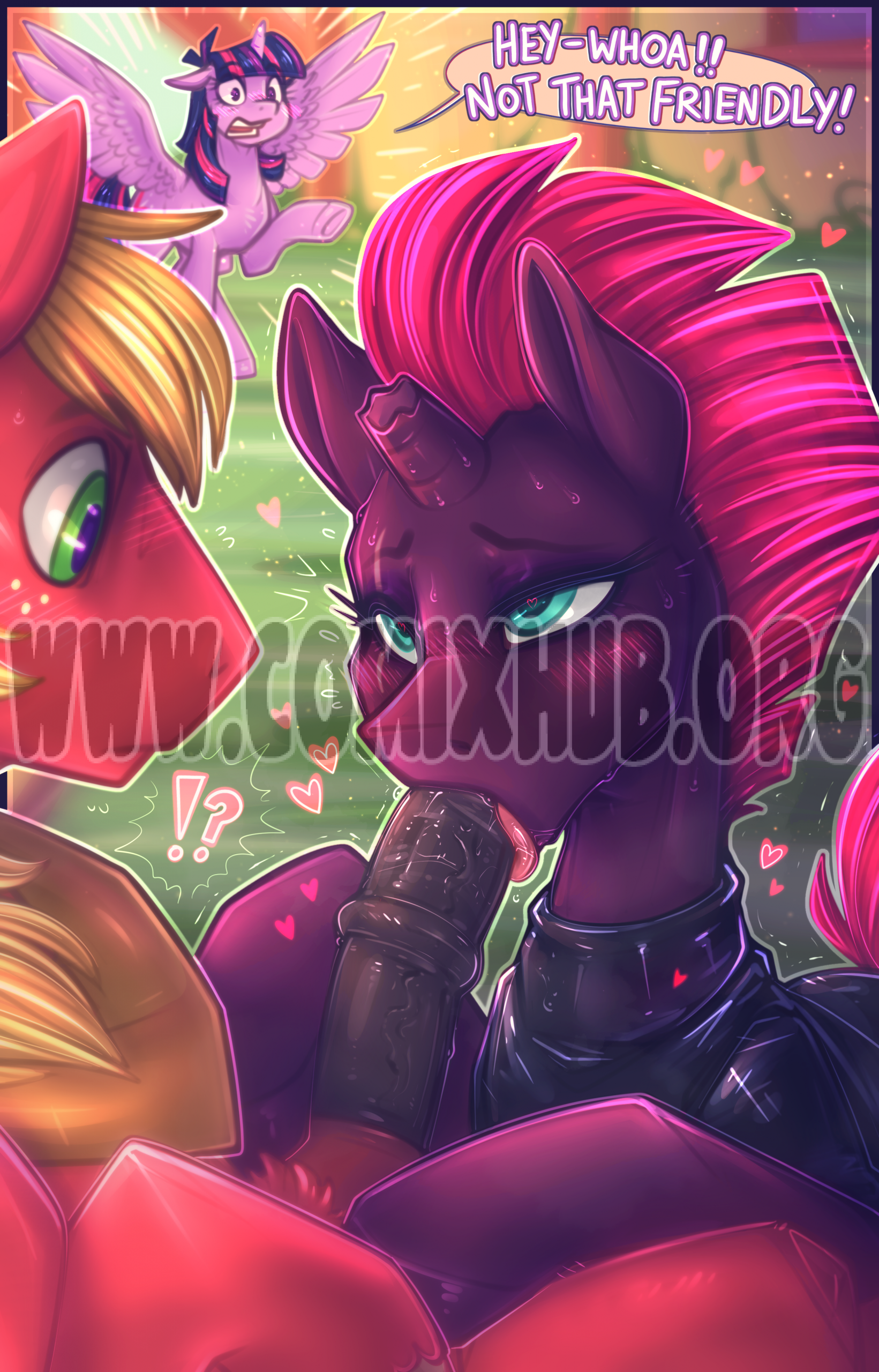 Tempest Shadow and Twilight Sparkle Oral sex, Blowjob, Furry, Threesome