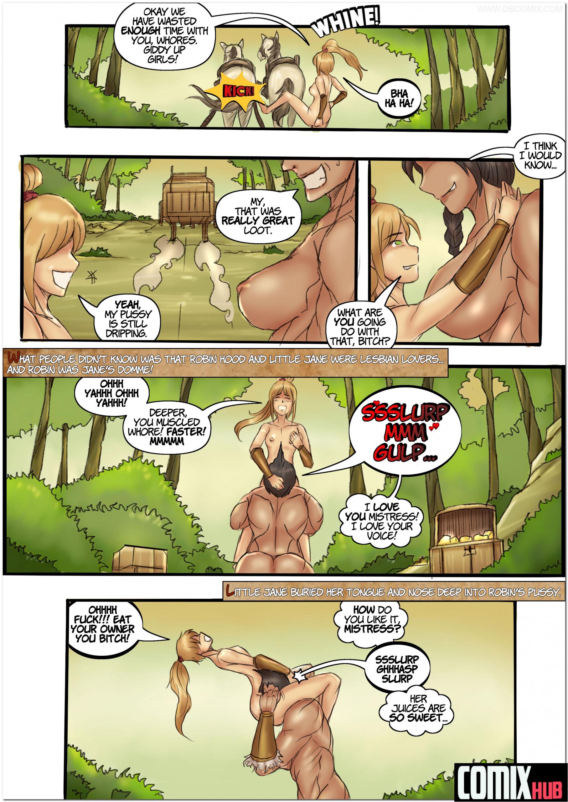 Porn comics, Robin Hood the Queen of Thieves 1 Oral sex, BDSM, Big Tits, Bondage, cunnilingus, Latex, Lesbians, Stockings